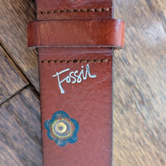Fossil Women's Leather Boho Festival Retro Hippie Belt Size Large - Picture 4 of 5